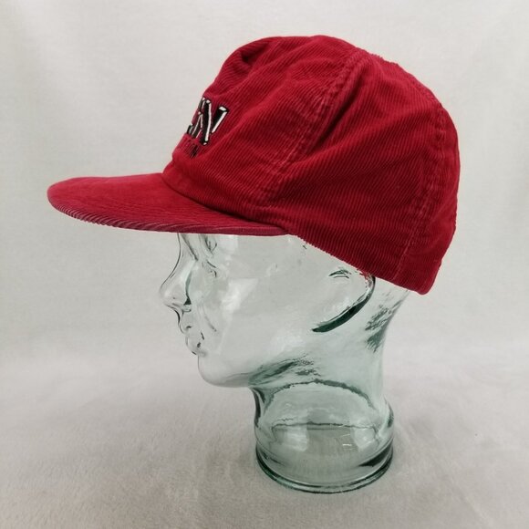 ✅VTG P-Caps Hein Construction Red Corduroy Snapback Baseball Hat OSFA Adjustable - Picture 7 of 9